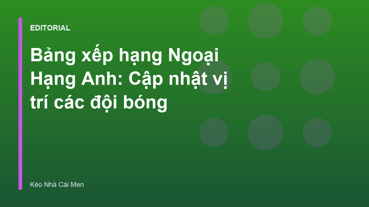 Bảng xếp hạng Ngoại Hạng Anh mùa giải mới nhất